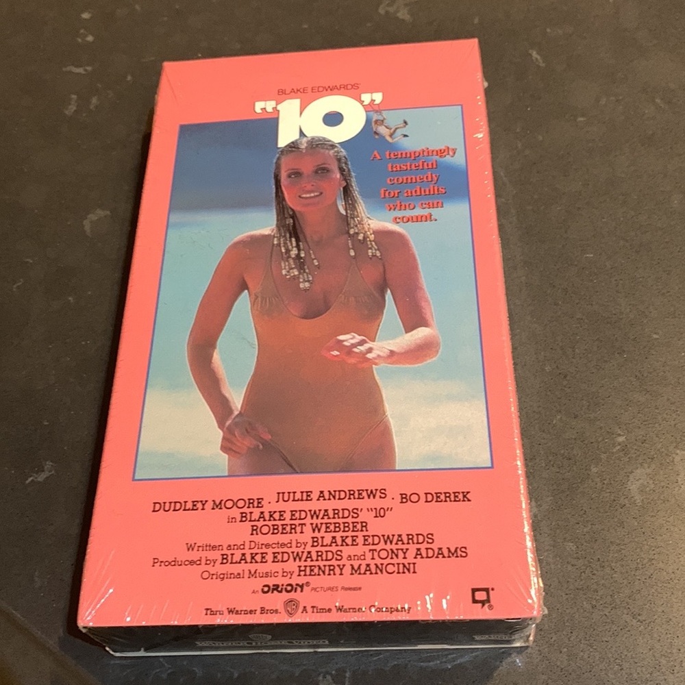 VHS tape. “10” starring Bo Derek, Dudley Moire, Julie Andrews. Never opened.